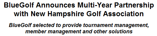 BlueGolf Announces Multi-Year Partnership with New Hampshire Golf Association