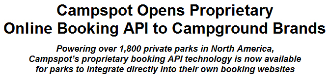 Campspot Opens Proprietary Online Booking API to Campground Brands