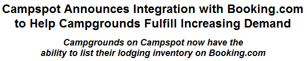 Campspot Announces Integration with Booking.com to Help Campgrounds Fulfill Increasing Demand