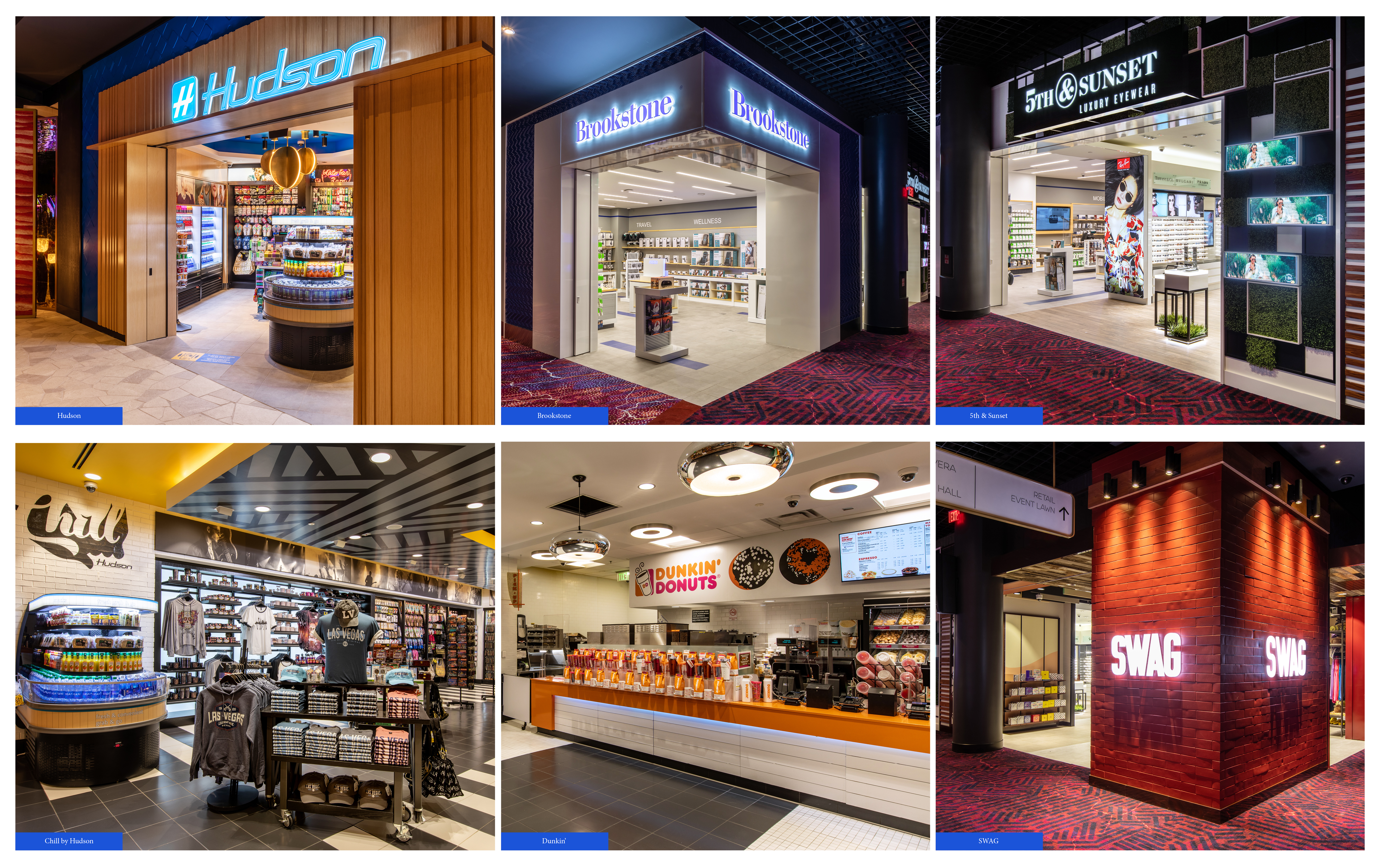 Hudson's New Stores at Virgin Hotels Las Vegas: Hudson, Brookstone, 5th & Sunset, Chill by Hudson, Dunkin' and SWAG