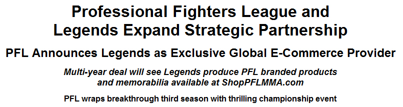 Professional Fighters League and Legends Expand Strategic Partnership