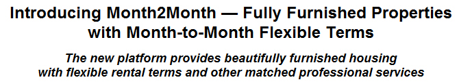 Introducing Month2Month -- Fully Furnished Properties with Month-to-Month Flexible Terms
