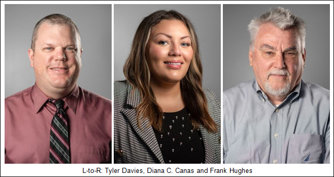 L-to-R: Tyler Davies, Diana C. Canas and Frank Hughes