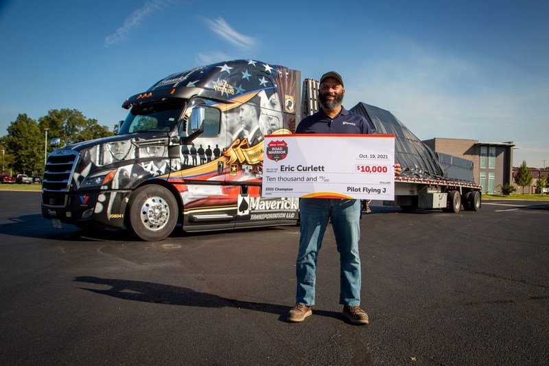 Eric Curlett, driver for Maverick Transportation and resident of Crossville, Tennessee, is the 2021 grand prize winner of Pilot Flying J's annual Road Warrior contest.