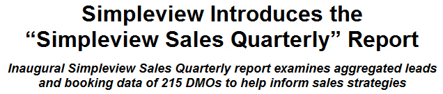 Simpleview Introduces the ''Simpleview Sales Quarterly'' Report