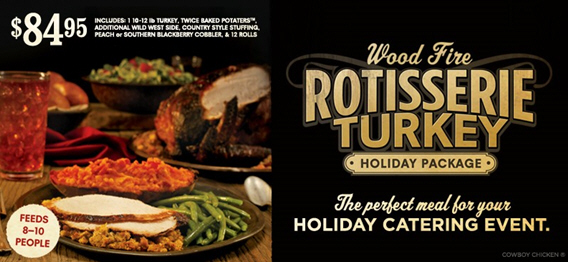 Cowboy Chicken Offers Wood Fire Rotisserie Turkeys for the Holidays