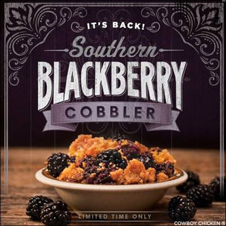 Southern Blackberry Cobbler Makes Its Return to Cowboy Chicken