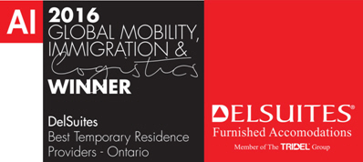 DelSuites Named Best Temporary Residence Provider - Ontario in the 2016 Global Mobility, Immigration & Logistics Awards