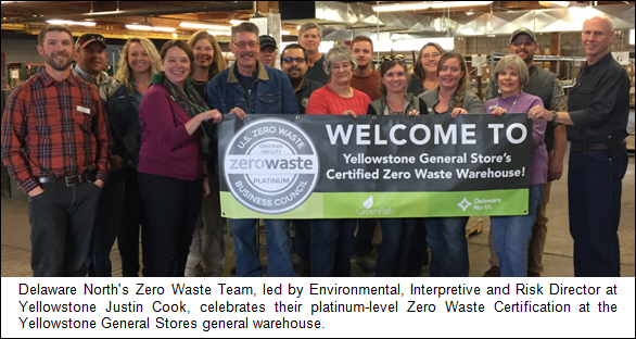 Delaware North-Operated Facility at Yellowstone Awarded First Zero Waste Certificate in a U.S. National Park