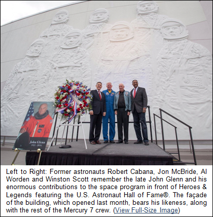 John Glenn's Contribution to NASA's Space Program Honored at Kennedy Space Center Visitor Complex
