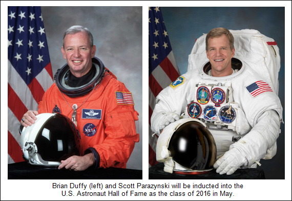 Astronauts Brian Duffy and Scott Parazynski to Join Prestigious Group of More Than 90 Space Heroes