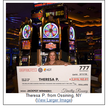 Westchester Woman Hits Record-Breaking Jackpot on Wheel of Fortune Slot Machine at Empire City Casino