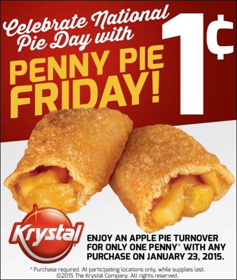 Krystal Gives Fans a Sweet Deal with Penny Pies on National Pie Day, January 23