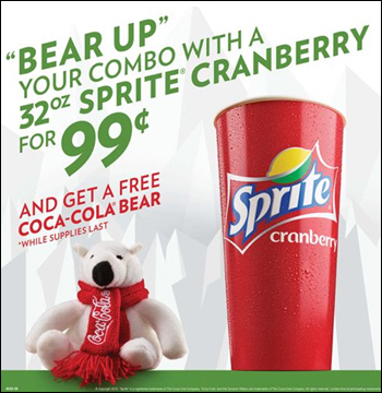 Krystal Now Offering Sprite Cranberry for the Holidays and Collectible Plush Coca-Cola Bear