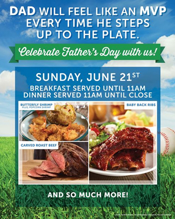 Treat Dad to a Hearty Meal This Father's Day at Ryan's, HomeTown Buffet, and Old Country Buffet