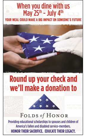 Quaker Steak & Lube Invites Guests to 'Round Up' to Benefit Folds of Honor