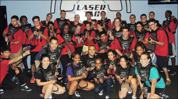 A corporate outing at Branchburg Sports Complex's laser tag arena.