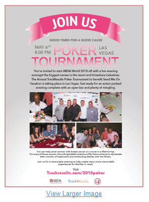 TrackResults to Host Charity Poker Tournament at ARDA World 2018
